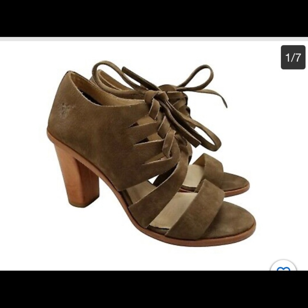 Frye Sofia Tie On Sandal - Brown Suede - Size 7